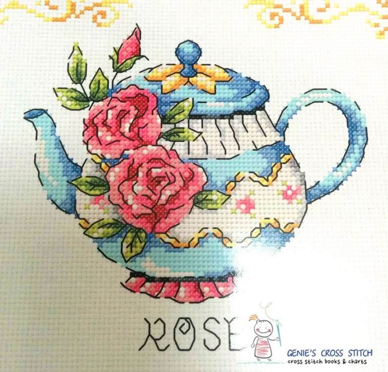Flower Teapot Sodastitch Counted Cross Stitch Pattern Etsy