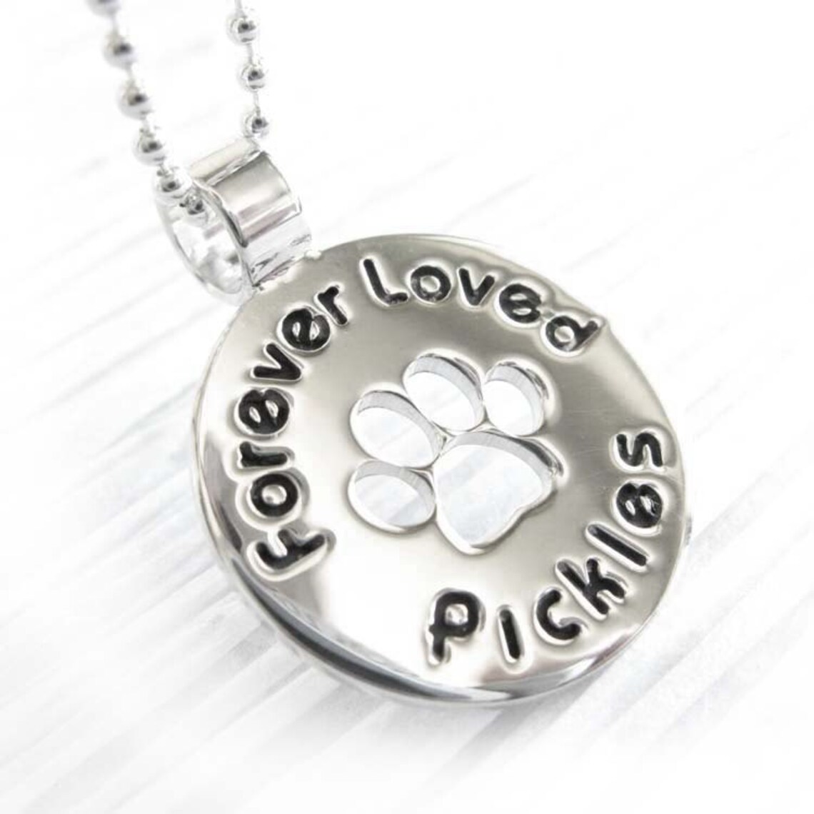 Pet Memorial Necklace. Personalized Sterling Silver Paw Prints Etsy