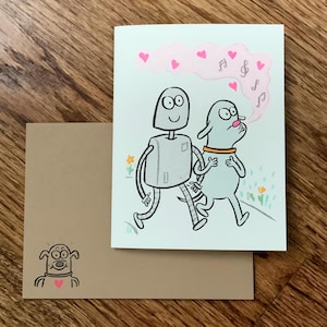 Cartões de felicitações Robot Dreams - Pacote com 3 unidades/Cachorro e Robô