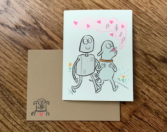 Robot Dreams Greeting Cards - 3 Pack/Dog & Robot