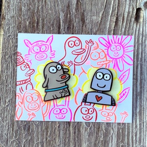 Roboter & Hund Pins!