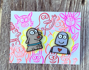 Robot & Dog pins!