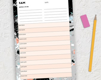 Verf Splatter Gepersonaliseerd dagelijks schema DIGITALE DOWNLOAD