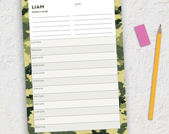 Camouflage gepersonaliseerd dagelijks schema DIGITALE DOWNLOAD