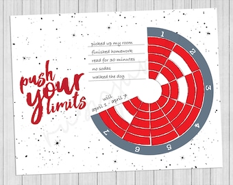 Geen grenzen wekelijkse gezonde gewoonte-tracker voor kinderen - digitale download om thuis af te drukken