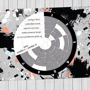 Paint Splatter Weekly Healthy Habit Tracker - Digital Download for Printing at Home