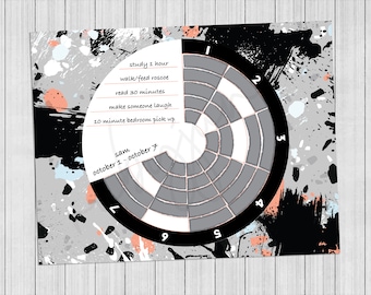 Paint Splatter Weekly Healthy Habit Tracker - Digitale download om thuis af te drukken