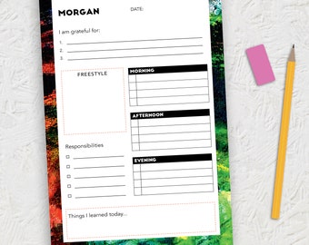 Grunge gepersonaliseerde dagelijkse planner digitale DOWNLOAD