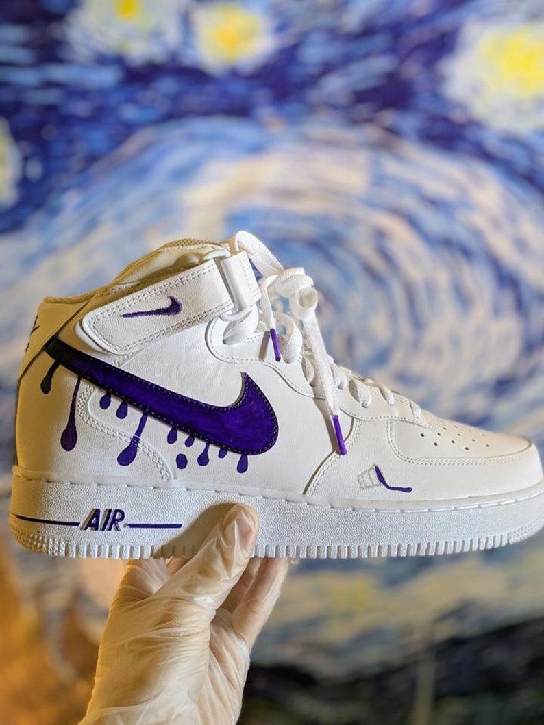 Purple Drip Custom Air Force Ones | Etsy