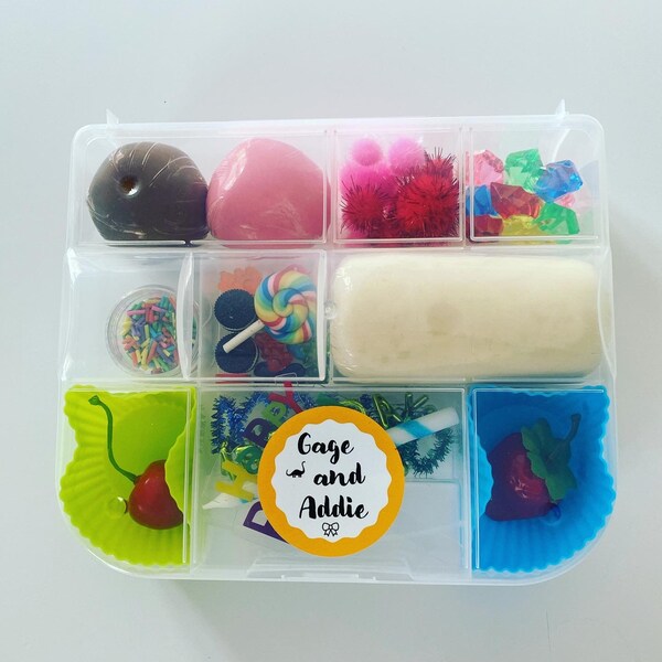 Cupcake play dough kit - medium- sensory play, homemade playdough