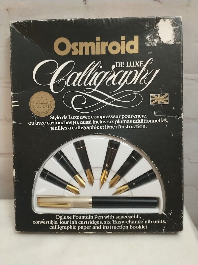 Vintage Osmiroid Deluxe Calligraphy Pen Set 22 Carat Gold Etsy