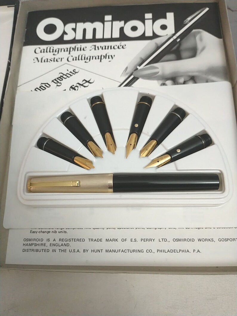 Vintage Osmiroid Deluxe Calligraphy Pen Set 22 Carat Gold Etsy