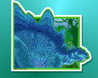 Stegosaurus Art Sticker