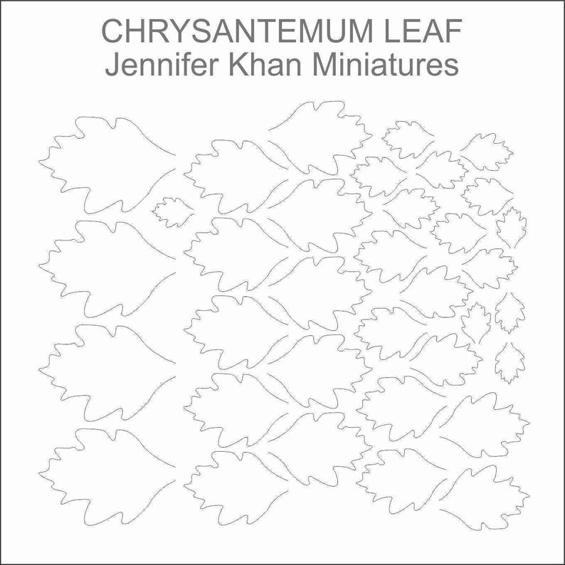 Chrysanthemum Leaf Sheet ~ 12th Scale ~ 24th Scale ~ 9th Scale ~ Laser Cut Paper Flowers~ Miniature Flower Making