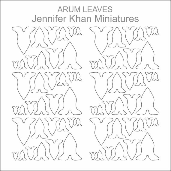 Arum Leaves ~ 12th Scale ~ 24th Scale ~ 9th Scale ~ Laser Cut Paper Flowers~ Miniature Flower Making