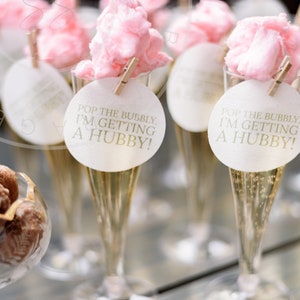 Engagement/Bridal edible cocktail topper drink topper