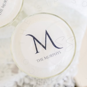 Last Name Monogram- wedding cocktail topper - Edible Drink Topper-cocktail topper