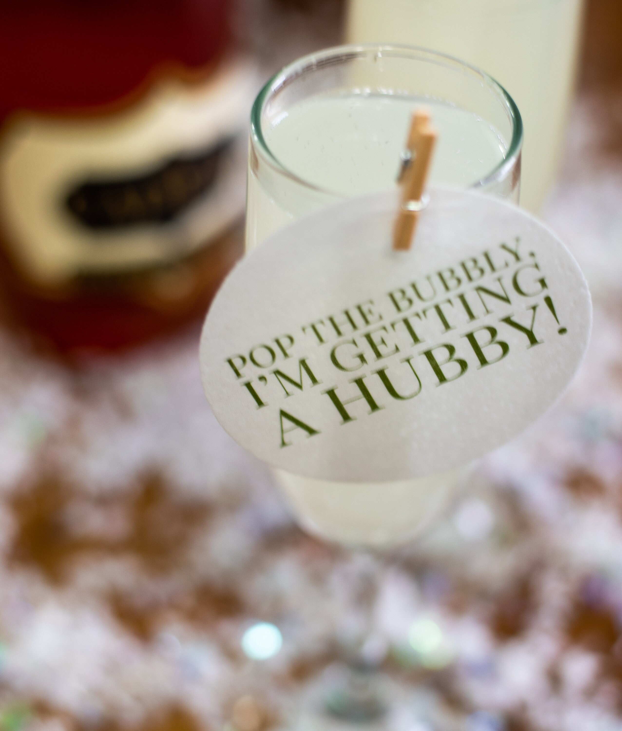 Engagement/Bridal edible cocktail topper drink topper Etsy