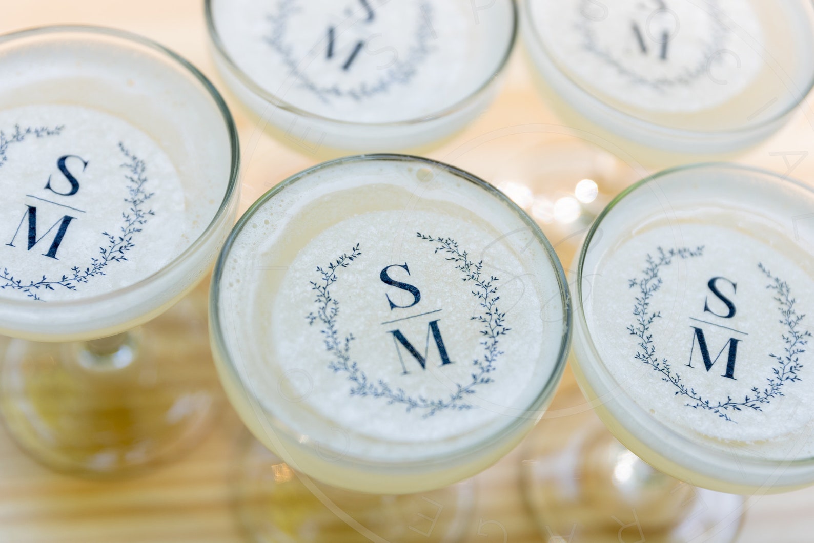 Customized Initials Raisins Edible Cocktail Toppers, Custom Initial Drink Decoration, Wedding Drink ...