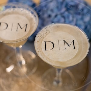 Minimalist initials- Monogram Edible Drink Topper- cocktail topper