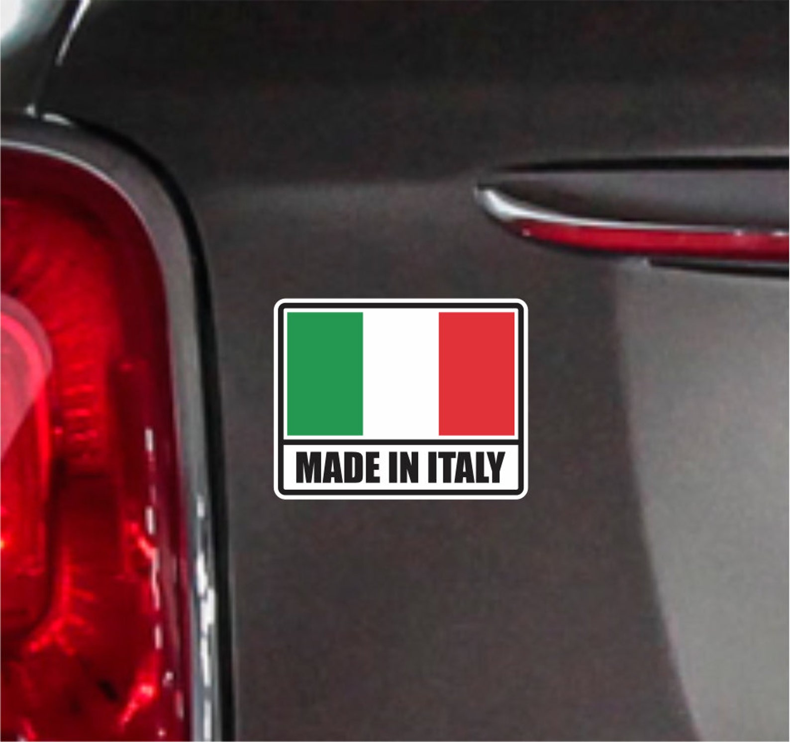 Italian Car Sticker Made in Italy Sticker Vinyl Decal Italian Flag Sticker Decal Car Truck ...