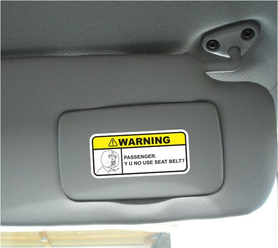 NO USE SEAT BELT Funny Dash Sticker Set Vinyl Decal JDM Car Truck Meme Warning NO USE SEAT BELT Funny Dash Sticker Set Vinyl Decal JDM Car Truck Meme Warning