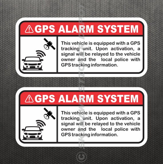 Sticker alarme camping car GPS tracking véhicule sous alarme - lot de 2 -  ref 220320 - happystickers