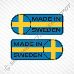 Made In Sweden Car Sticker Set Vinyl Decal Swedish Flag Sticker Self Adhesive Car Decal For Saab & Volvo
