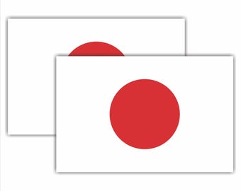 Japan Japanese Flag Domed Decal 3D Sticker Emblem 2.6 Set of 2 Decals
