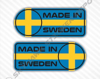 Juego de pegatinas para coche fabricadas en Suecia, calcomanías de vinilo con la bandera sueca, calcomanías autoadhesivas para coche