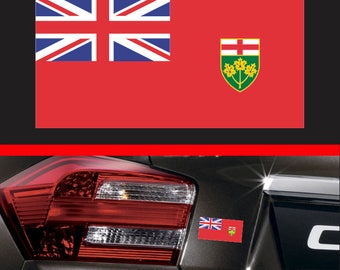 4" Ontario Province Flag Sticker Vinyl Decal Maple Leaf Sticker Canada Car Sticker Laptop Decal Macbook pro Air Sticker Fit Honda Acura