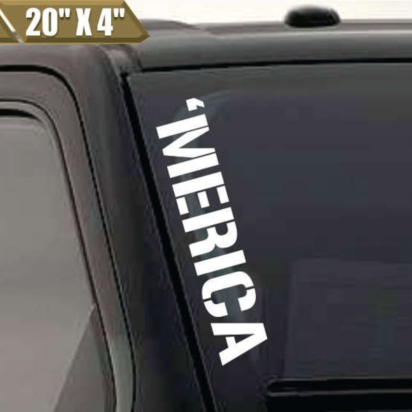 Merica Windshield Sticker Banner Vinyl Decal America Banner Sticker United States Sticker Truck Car Decal