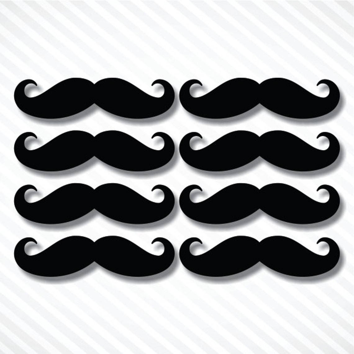 Mustache Die Cut Vinyl Sticker Set of 8 Vinyl Decal Coffe Cup Etsy