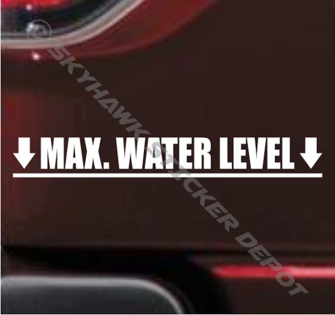 Max Maximum Water Level Bumper Fender Sticker Vinyl Decal | Etsy
