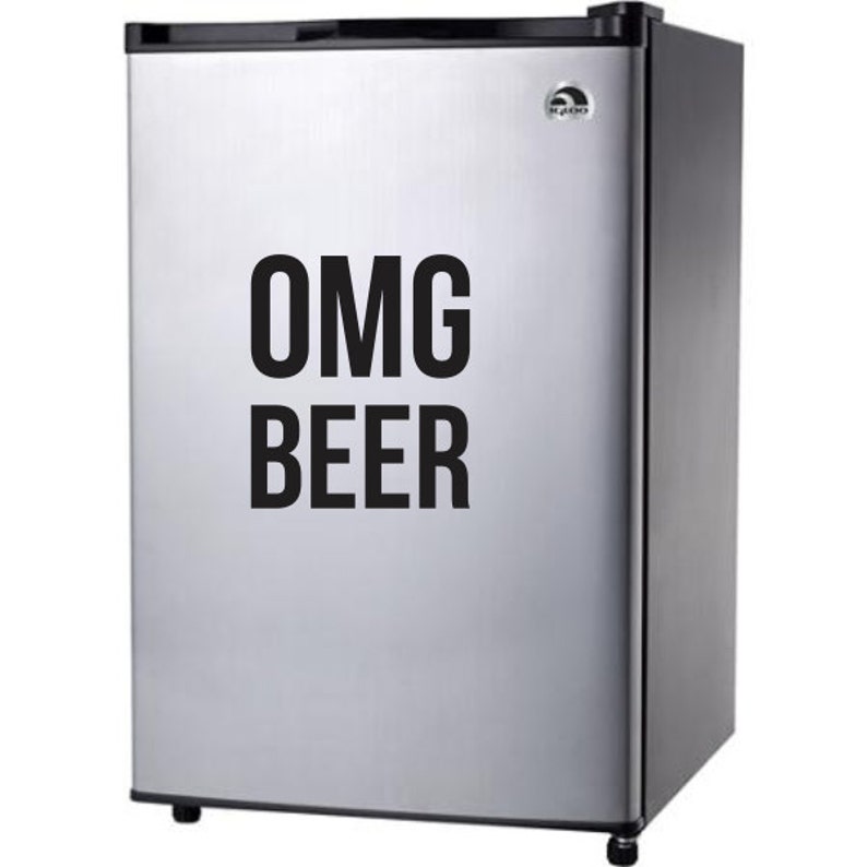 OMG BEER Fridge Sticker Vinyl Decal Alcohol Drink Fridge Sticker Decal Vintage Retro Funny Sticker Mini Fridge Sticker Refrigerator Decal image 2