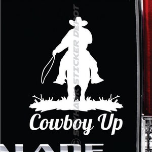 Adesivo per paraurti Cowboy Up Adesivo in vinile Cappello da cowboy Adesivo western Adesivo autoadesivo Adesivo per camion Adesivo per ragazzo di campagna Wild West