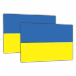 2 Pcs 4&quot; Ukrainian Flag Bumper Sticker Vinyl Decal Ukraine Country Sticker Car Truck SUV Sticker Macbook pro Air Sticker Laptop UA Euro ill