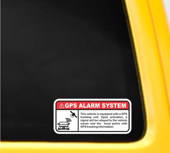 4x Sticker gps alarm system warning decal anti theft car vehicle security vinyl 