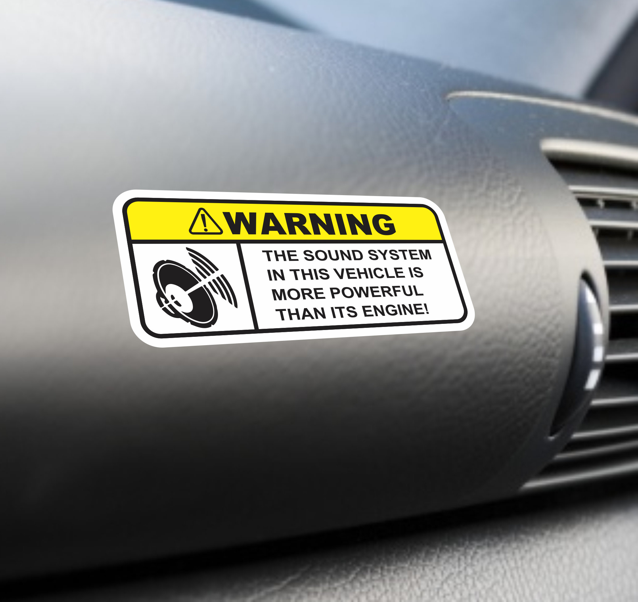 Sound System Warning Funny Sticker Vinyl Decal Dashboard