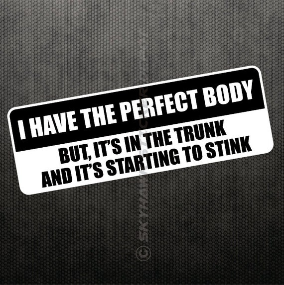 I Have the Perfect Body Funny Bumper Sticker Vinyl Decal Sticker Joke Prank Sticker  Car Sticker Truck Window Sticker Trunk Sticker 