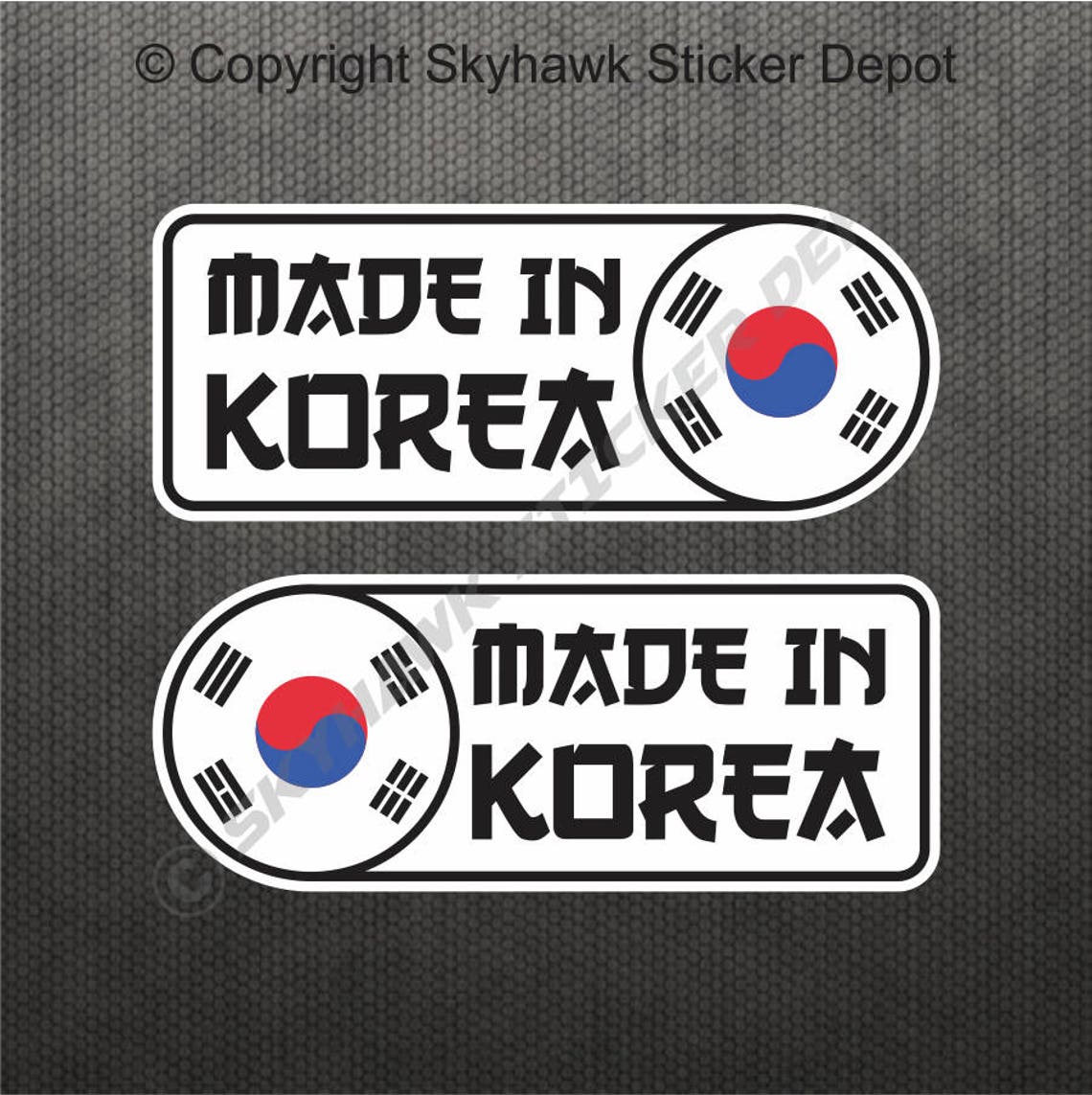 Made in Korea Car Sticker Set Vinyl Decal Korean Flag Sticker Etsy