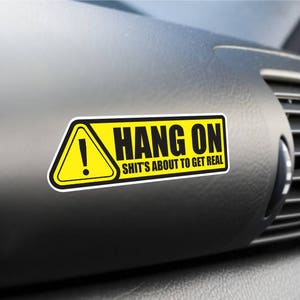 Wacht even! Shit's About To Get Real grappig bumpersticker label vinyl decal dashboard vizier sticker JDM sportwagen vrachtwagen SUV off-road 4 x 4 sticker