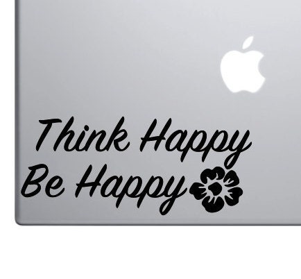 Thin Happy Be Happy Motivational Sticker Vinyl Decal for MacBook Pro ...
