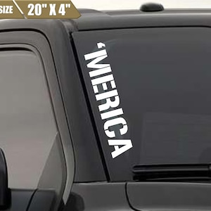 Merica Windshield Sticker Banner Vinyl Decal America Banner Sticker United States Sticker Truck Car Decal