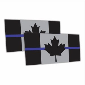 2 pezzi bandiera canadese sottile linea blu adesivo vinile adesivo polizia forze dell'ordine RCMP Canada foglia d'acero adesivo Macbook portatile auto