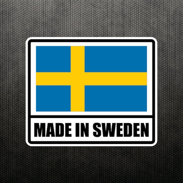 Made In Sweden Sticker Vinyl Decal Swedish Flag Sticker Car Truck Hatchback Decal Wagon Sticker Fits Volvo & Saab