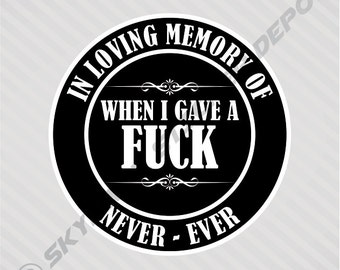 In Loving Memory, Funny Memorial Sticker Vinyl Decal Car Bumper Sticker Self Adhesive Vinyl Funny Prank Sticker Prank Gift JDM Fit Honda