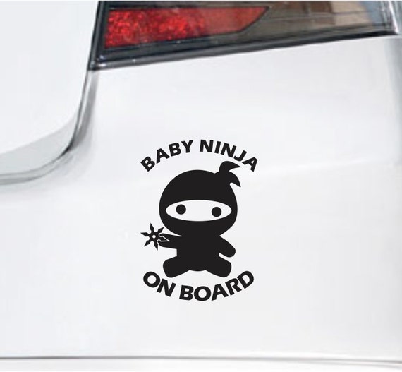 Baby Ninja On Board Funny Bumper Sticker Vinyl Decal Parenthood Sticker Car Truck Van SUV Window Sticker Joke Prank Sticker