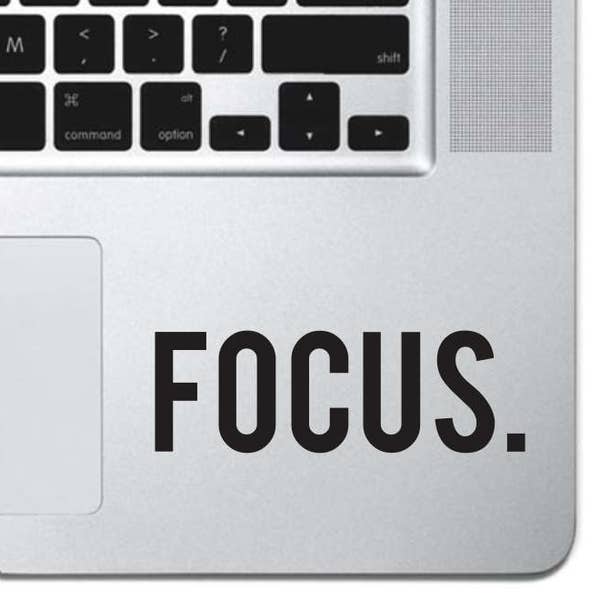 Konzentrieren, Sticker Aufkleber Pro MacBook Air 13" 15" 17 "Tastatur Tastatur Mauspad Trackpad Laptop Retro Vintage motivierenden Text Zitat