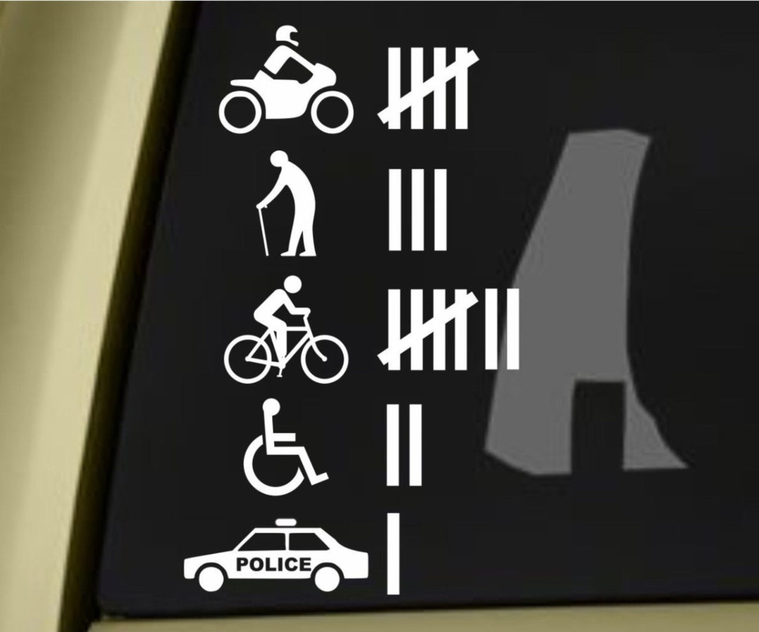 Accident Hit / Kill Count Funny Bumper Sticker Vinyl Decal JDM Sticker